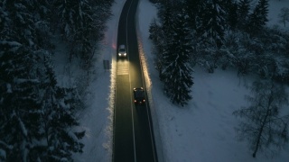 雪夜驾车视频素材模板下载