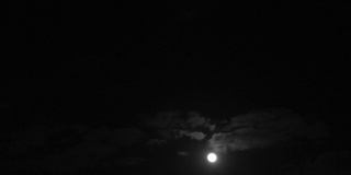 满月在夜空中移动