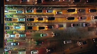 俯视图的交通收费公路网关视频素材模板下载