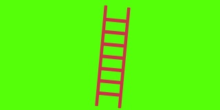 绿色屏幕背景上的红色梯子矢量设计