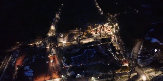 鸟瞰图晚上操场哈尔科夫城市公园