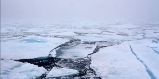 北冰洋大块的冰，北极，斯瓦尔巴特群岛