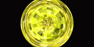 创意美丽未来高科技hud黄颜色圈。4 k几何广场