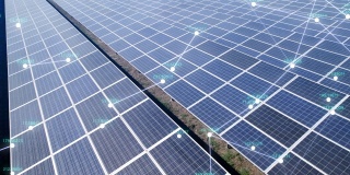 太阳能清洁能源的鸟瞰图。