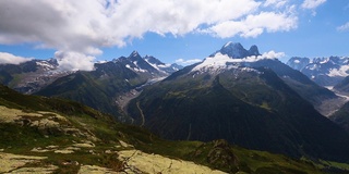 炎炎夏日的勃朗峰冰川美景。