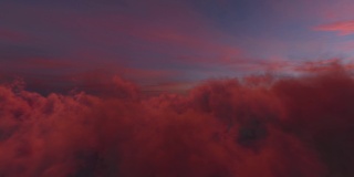 飞行在电影日落红云运动背景循环