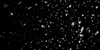4K逼真的降雪侧向，侧向，近距离拍摄，快速强，Alpha Prores背景循环，透明，只是拖放在你的时间轴，冬天，圣诞节，新年，暴雪，雪暴