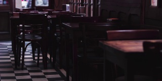 阿根廷布宜诺斯艾利斯的一家空无一人的“著名酒吧”(Historic Cafe)，分辨率为4K。