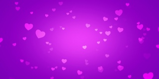 小紫色浪漫的心在闪亮的背景