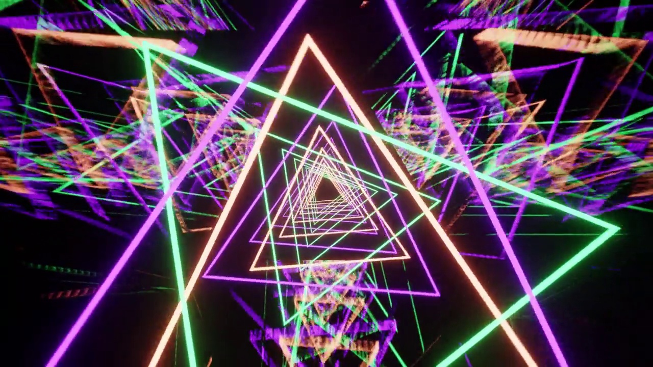 霓虹灯派对三角形跳舞VJ循环背景