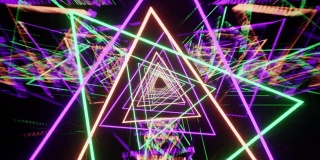 霓虹灯派对三角形跳舞VJ循环背景