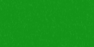 雨落在绿幕的背景上。