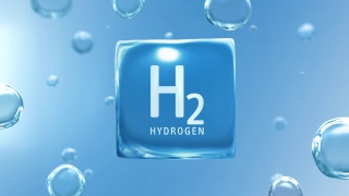 “H2氢气”的标题是“水泡泡立方信息图背景环与水分子视频素材模板下载