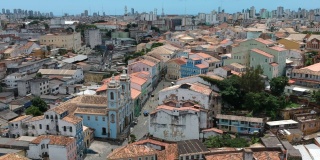 鸟瞰巴西巴伊亚州萨尔瓦多市的历史文化景点Pelourinho