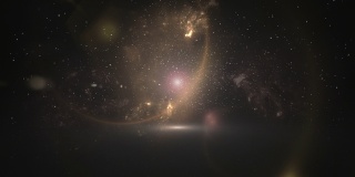 银河系中行星和恒星发出的金光