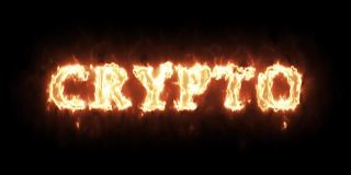 比特币展示，火焰燃烧加密文本区块链加密货币概念，未来创新背景动画，采矿，Eterium, Altcoin，数字技术，网络