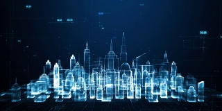 使用人工智能的智慧城市。未来技术互联网和大数据5g连接。网络安全数字数据背景