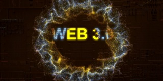 WEB 3.0文字图标数字代码技术背景股票视频人工智能，技术，数字生成的图像，图标，三维