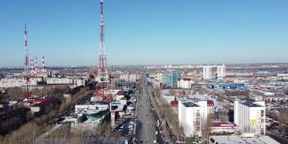 秋明市的电视塔。俄罗斯