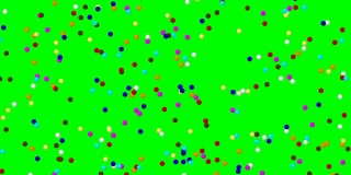 落下的彩色球运动图形与绿色屏幕背景