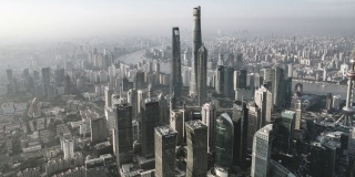 Hyper Lapse和上海天际线鸟瞰图