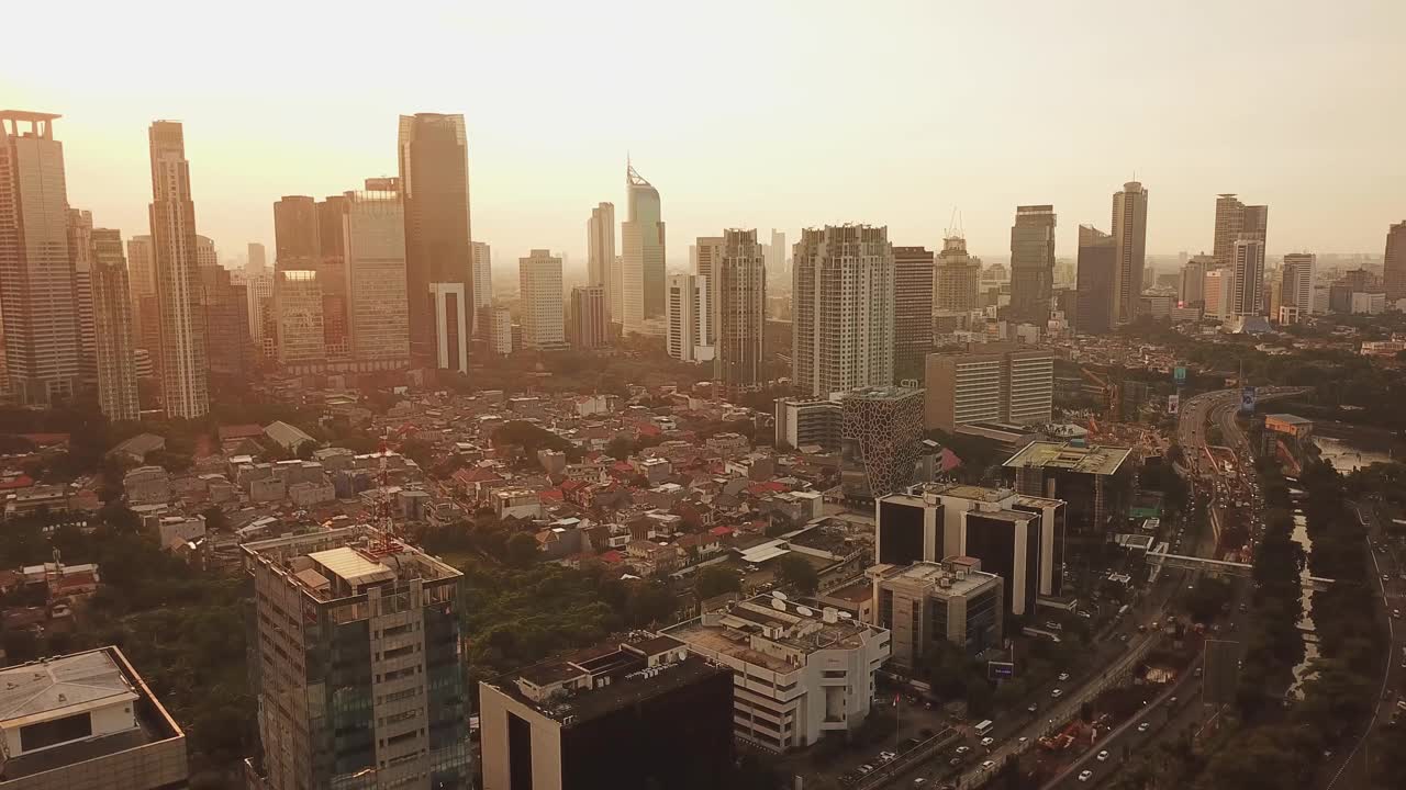 雅加达的空中全景