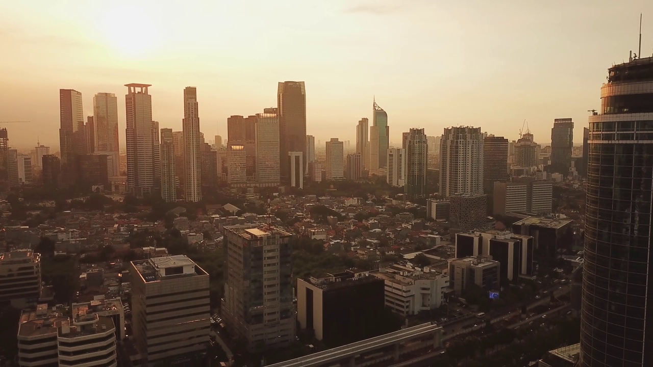 雅加达市中心的全景