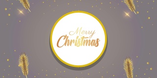 金色圆形框里的圣诞快乐字母