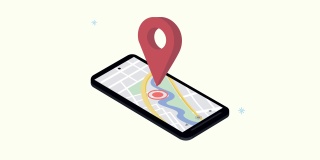 GPS定位服务动画与针在智能手机