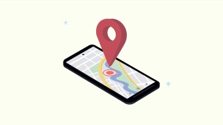 GPS定位服务动画与针在智能手机视频素材模板下载