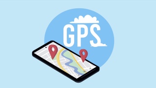 智能手机动画中的GPS定位针视频素材模板下载