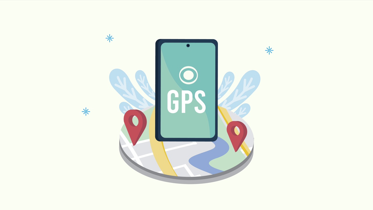 地图和智能手机上的GPS定位标志