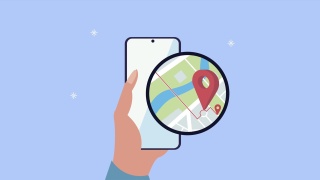 手使用智能手机与地图GPS服务视频素材模板下载