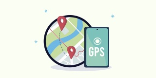 智能手机与GPS应用动画