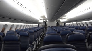 波音787客机经济舱空空如也视频素材模板下载