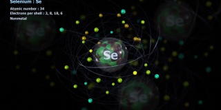 含34个电子的硒原子，与原子进行无限轨道旋转