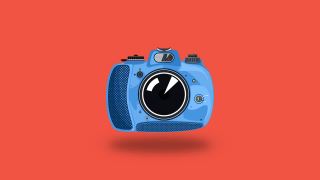 蓝色漂亮可爱的相机闪光灯视频素材模板下载