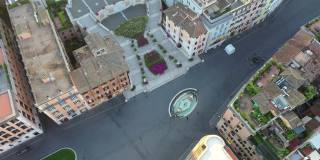 西班牙广场的Top view和trinity del Monti。