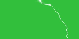 闪电运动图形与绿色屏幕背景。