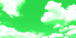 绿屏飘动的白云。