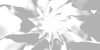 4K抽象背景豪华布或液体波。白色花，真丝或缎丝绒材质