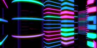 城市霓虹灯抽象循环视频
