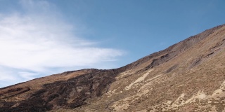 被雪覆盖的El Teide火山的山顶