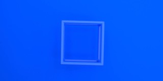 抽象三维蓝色几何线立方体背景