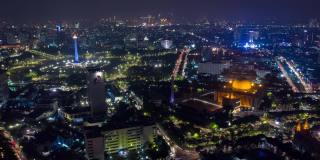 雅加达城市与国家纪念碑的Hyperlapse照片