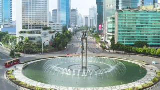 苏迪曼街与印尼回旋酒店视频素材模板下载
