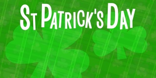 循环假日三叶草形状圣帕特里克的一天移动绿色格子帕特里克覆盖视频背景