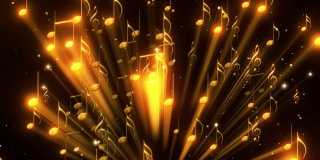 黄金音乐音符射线循环视频