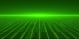 复古风格80年代科幻背景未来与绿色激光网格。80年代的数字网络表面风格。