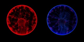摘要:具有闪电效应的蓝、红能量等离子体球